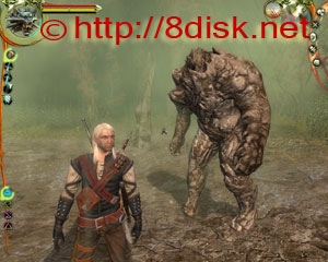 изображение игры Ведьмак (The Witcher) бой с големом